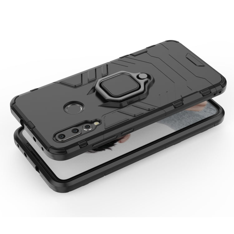 PC + TPU Shockproof Protective Case for Huawei Nova 4e, with Magnetic Ring Holder (Grey)