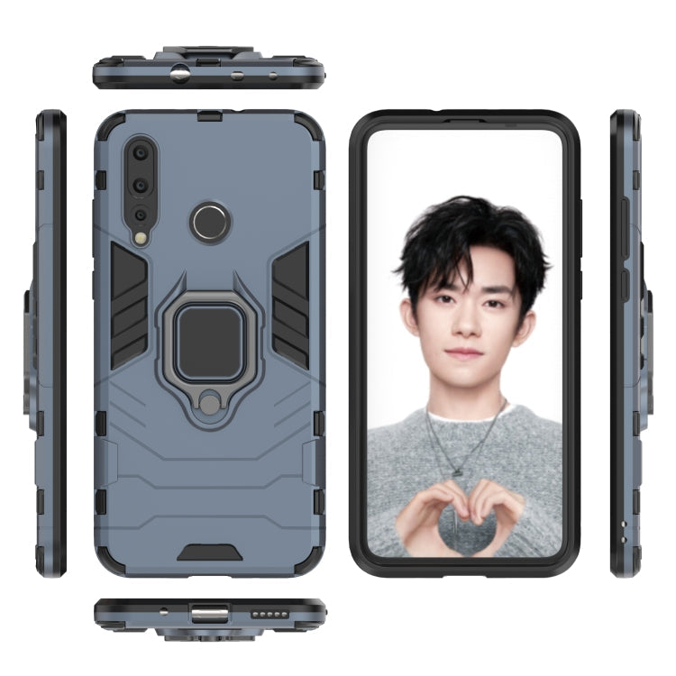 PC + TPU Shockproof Protective Case for Huawei Nova 4e, with Magnetic Ring Holder (Grey)