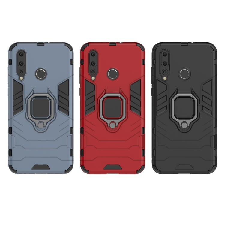 PC + TPU Shockproof Protective Case for Huawei Nova 4e, with Magnetic Ring Holder (Grey)