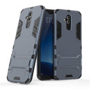 Shockproof PC + TPU Case for Huawei Mate 20 Lite, with Holder(Navy Blue)