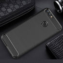 For Huawei P smart / Enjoy 7S Brushed Texture Carbon Fiber Shockproof TPU Protective Back Case (Black)