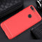For Huawei P smart / Enjoy 7S Brushed Texture Carbon Fiber Shockproof TPU Protective Back Case (Red)