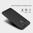 For Huawei P smart / Enjoy 7S Brushed Texture Carbon Fiber Shockproof TPU Protective Back Case (Red)