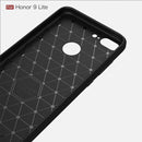 For Huawei Honor 9 Lite Brushed Texture Carbon Fiber Shockproof TPU Protective Back Case (Red)