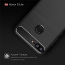 For Huawei Honor 9 Lite Brushed Texture Carbon Fiber Shockproof TPU Protective Back Case (Red)
