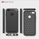 For Huawei Honor 9 Lite Brushed Texture Carbon Fiber Shockproof TPU Protective Back Case (Red)