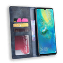Magnetic Buckle Retro Texture Horizontal Flip Leather Case for Huawei P30 Pro, with Holder & Card Slots & Wallet (Blue)