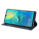 Magnetic Buckle Retro Texture Horizontal Flip Leather Case for Huawei P30 Pro, with Holder & Card Slots & Wallet (Blue)