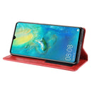 Magnetic Buckle Retro Texture Horizontal Flip Leather Case for Huawei P30 Pro, with Holder & Card Slots & Wallet (Red)