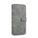 DG.MING Retro Oil Side Horizontal Flip Case for Huawei Honor Y5 (2019), with Holder & Card Slots & Wallet (Grey)