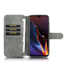 DG.MING Retro Oil Side Horizontal Flip Case for Huawei Honor Y5 (2019), with Holder & Card Slots & Wallet (Grey)