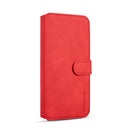 DG.MING Retro Oil Side Horizontal Flip Case for Huawei Honor Y5 (2019), with Holder & Card Slots & Wallet (Red)