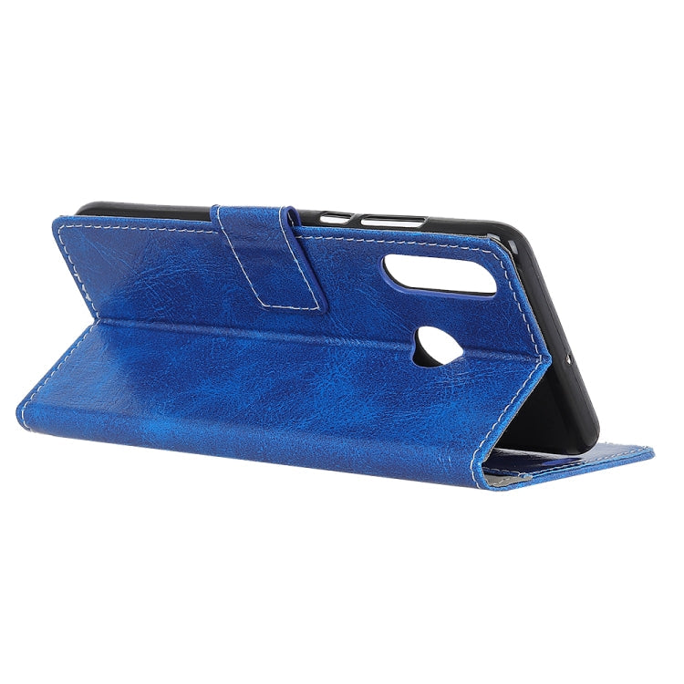 Retro Crazy Horse Texture Horizontal Flip Leather Case for Huawei P30 Lite, with Wallet & Holder & Card Slots & Photo Frame (Blue)