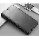 For Huawei Mate 9 Electroplating PC + PU Horizontal Flip Protective Case with Holder & Sleep / Wake-up Function (Black)