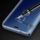 For Huawei Mate 9 Electroplating PC + PU Horizontal Flip Protective Case with Holder & Sleep / Wake-up Function (Black)
