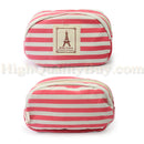 Pencil Bag Stationery-Storage Canvas Grid Brief-Style Stripes Students