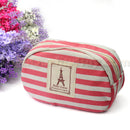 Pencil Bag Stationery-Storage Canvas Grid Brief-Style Stripes Students