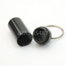 5x Black Waterproof Aluminum Pill Box Case Holder Keychain Container Durable