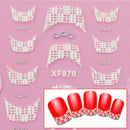Stickers Manicure Decals Nail-Art-Decorations Grid DIY Self-Adhesive