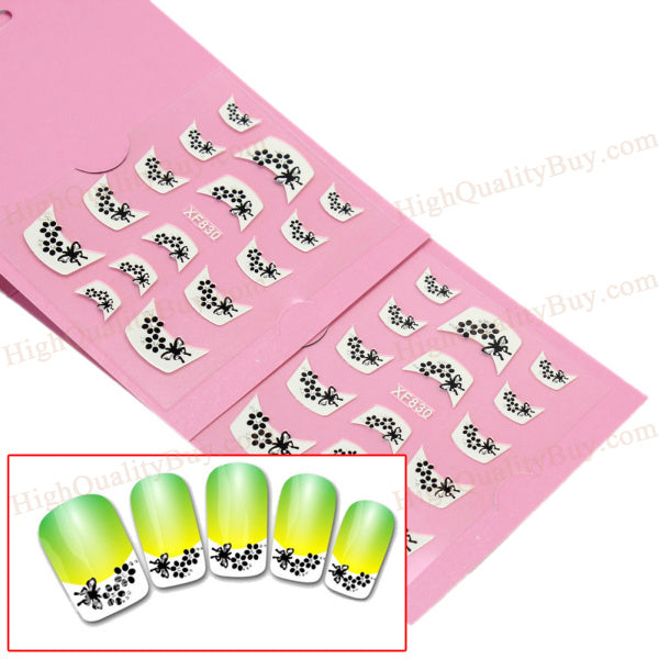 Stickers Manicure Decals Nail-Art-Decorations Flower DIY Self-Adhesive New 2pack