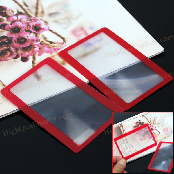 2 X Credit Card PVC Magnifier Magnifying Reading Visual Magnification Best