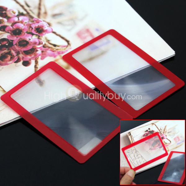 2 X Credit Card PVC Magnifier Magnifying Reading Visual Magnification Best