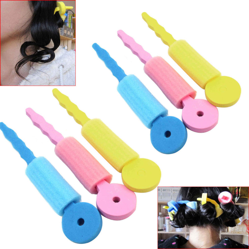 6Pieces Women's Hair Roller Magic Sponge Curler Curly Roll Tools Convenient Hot