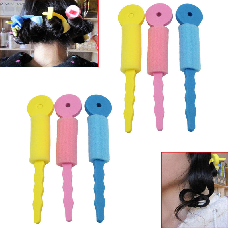 6Pieces Women's Hair Roller Magic Sponge Curler Curly Roll Tools Convenient Hot