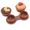 Lens-Case Kit-Holder Container Double-Contact-Lenses Cake-Glasses Box Cute