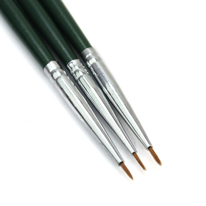 3 x Acrylic Nail Art Pen Tips Builder Gel Painting Brush Manicure Tool Set Hot