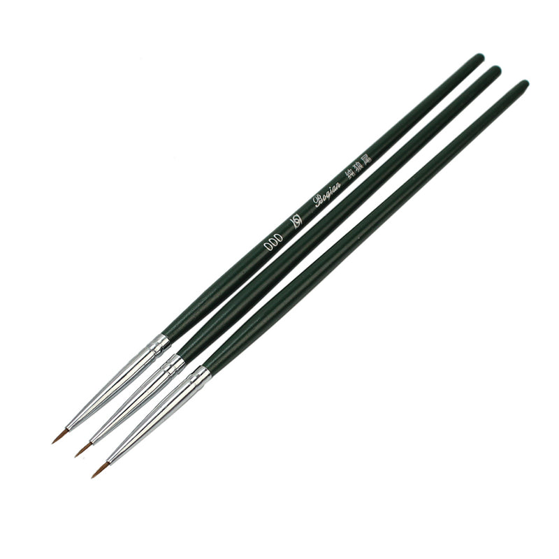 3 x Acrylic Nail Art Pen Tips Builder Gel Painting Brush Manicure Tool Set Hot