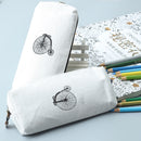 2Pcs Canvas Case Retro Bike Bag Makeup Storage Holder Coin Pen Pencil Pouch