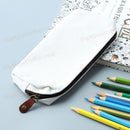 2Pcs Retro Canvas Pencil Pen Bags Cosmetic Makeup Pouch Zipper Storage Purse