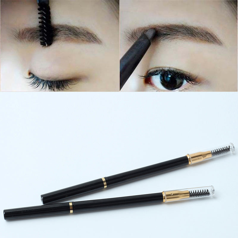 Double-Headed Pencil Waterproof Rotating Automatic Triangle Eyebrow New 2 pcs