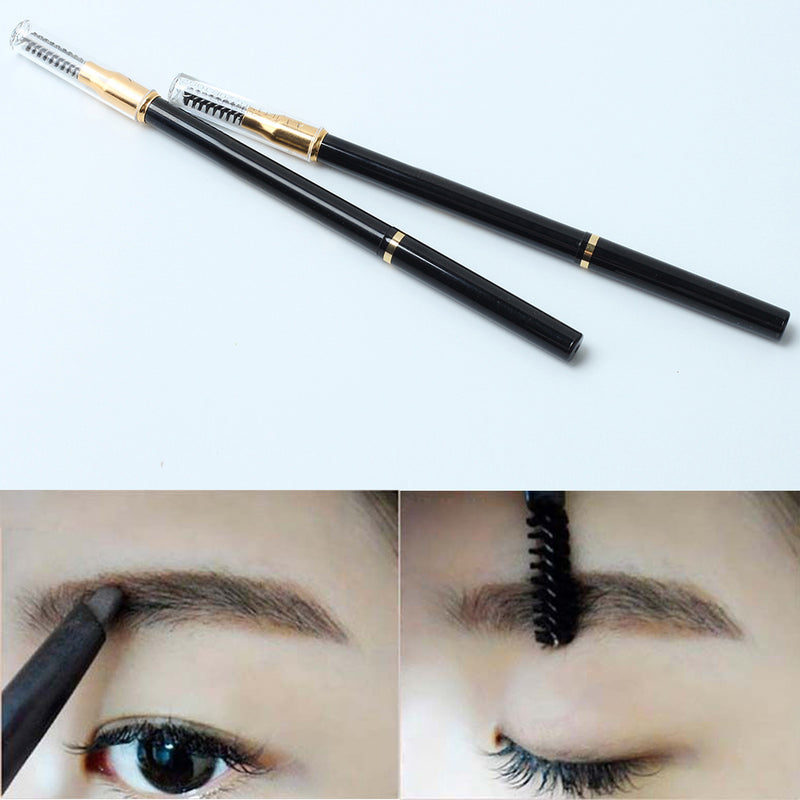 Double-Headed Pencil Waterproof Rotating Automatic Triangle Eyebrow New 2 pcs