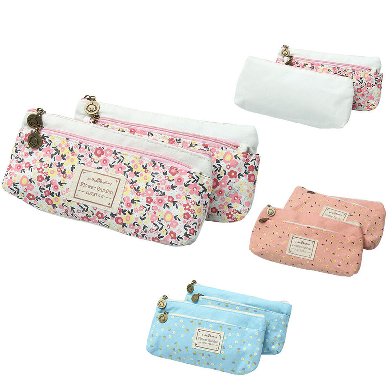Purse Makeup Pouch-Bag Pencil-Case Flower Cosmetic School Fashion Floral Lace