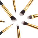 Makeup-Brush-Set Eyeshadow-Brushes Cosmetic Wooden-Handle Black Brow Eyeliner