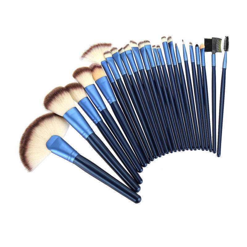 24Pcs Makeup Brush Set Foundation Make Up Brushes Blue with Storage Pouch