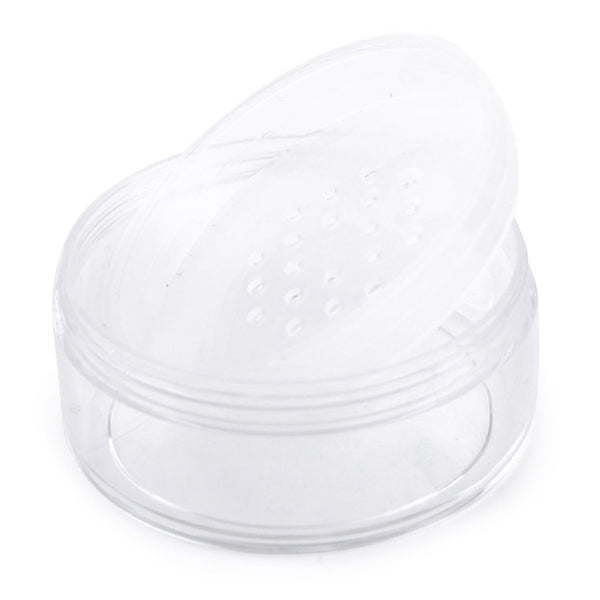 1x Plastic Empty Loose Powder Jar Puff Box Carrying Case Sifter Container Best