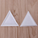 10Pcs Triangle Round Rhinestones Beads Crystal Nail Art Sorting Trays Plastic