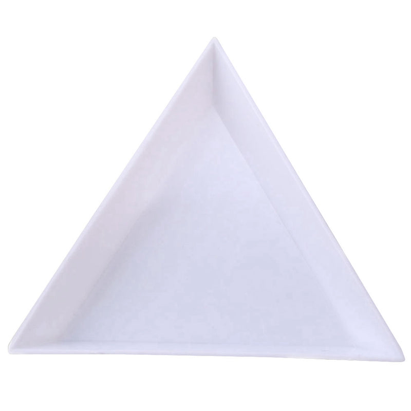 10Pcs Triangle Round Rhinestones Beads Crystal Nail Art Sorting Trays Plastic