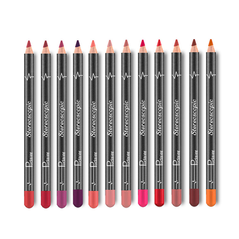 12 PCS Waterproof Lipstick Lip Liner Long Lasting Matte Lipliner Pencils Pen