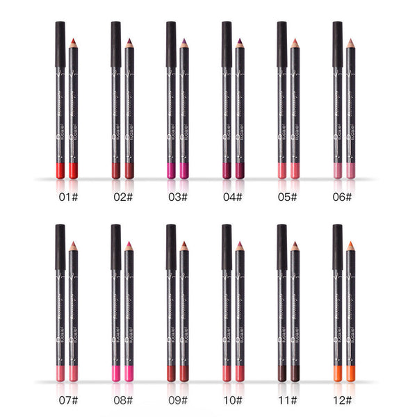 12 x Waterproof Lipstick Lip Liner Long Lasting Matte Lipliner Pencils Pen Best