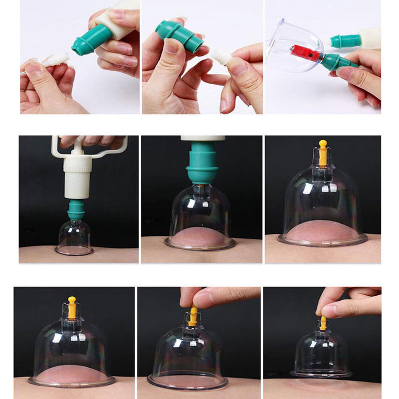6 pcs Medical Chinese Vacuum Body Cupping Set Massage Therapy Suction Cup Best
