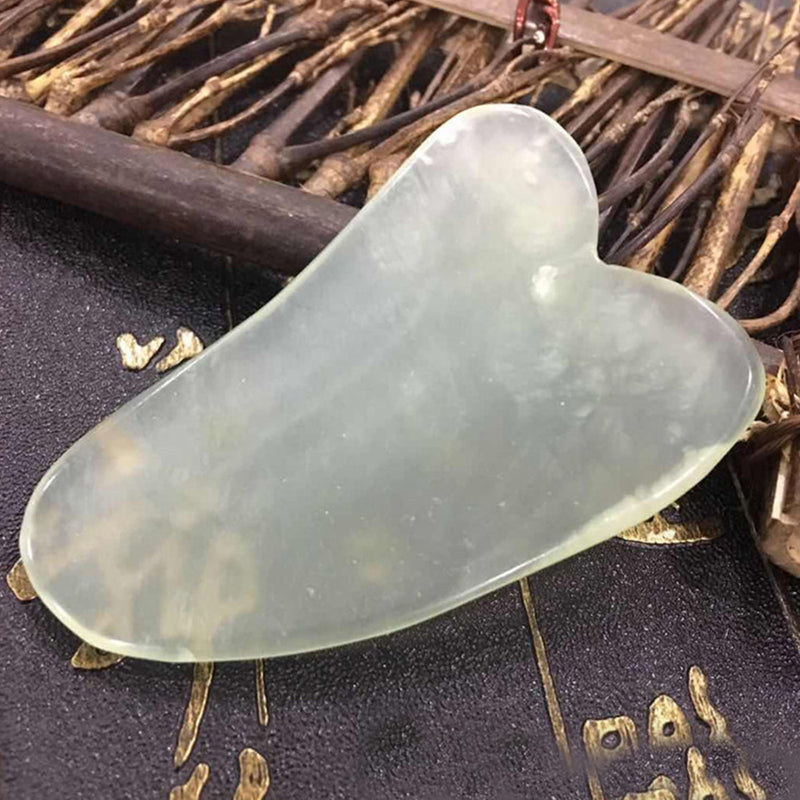 1x Natural Guasha Facial Jade Roller Face Thin+Body Gua Sha Board Massager Nice