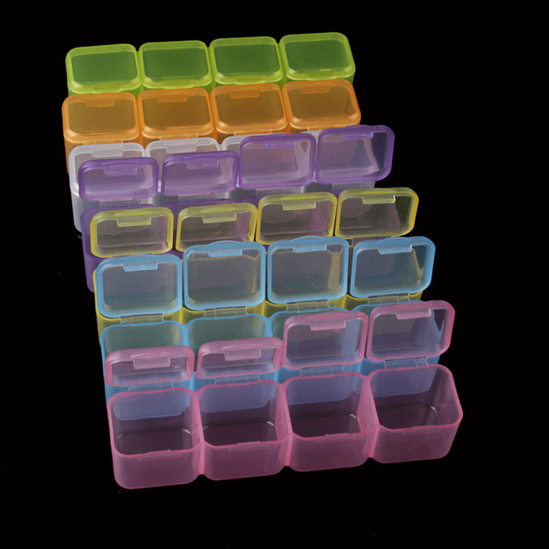 1 x 28 Slots Clear Jewelry Adjustable Box Case Container Organizer Storage Hot