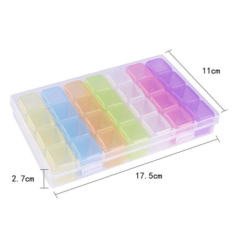 1 x 28 Slots Clear Jewelry Adjustable Box Case Container Organizer Storage Hot
