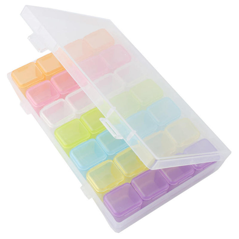 1 x 28 Slots Clear Jewelry Adjustable Box Case Container Organizer Storage Hot