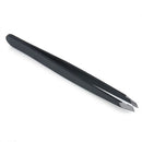 Professional Black Eyebrow Tweezers Hair Beauty Slanted Stainless Steel New 1x