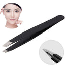 Professional Black Eyebrow Tweezers Hair Beauty Slanted Stainless Steel New 1x